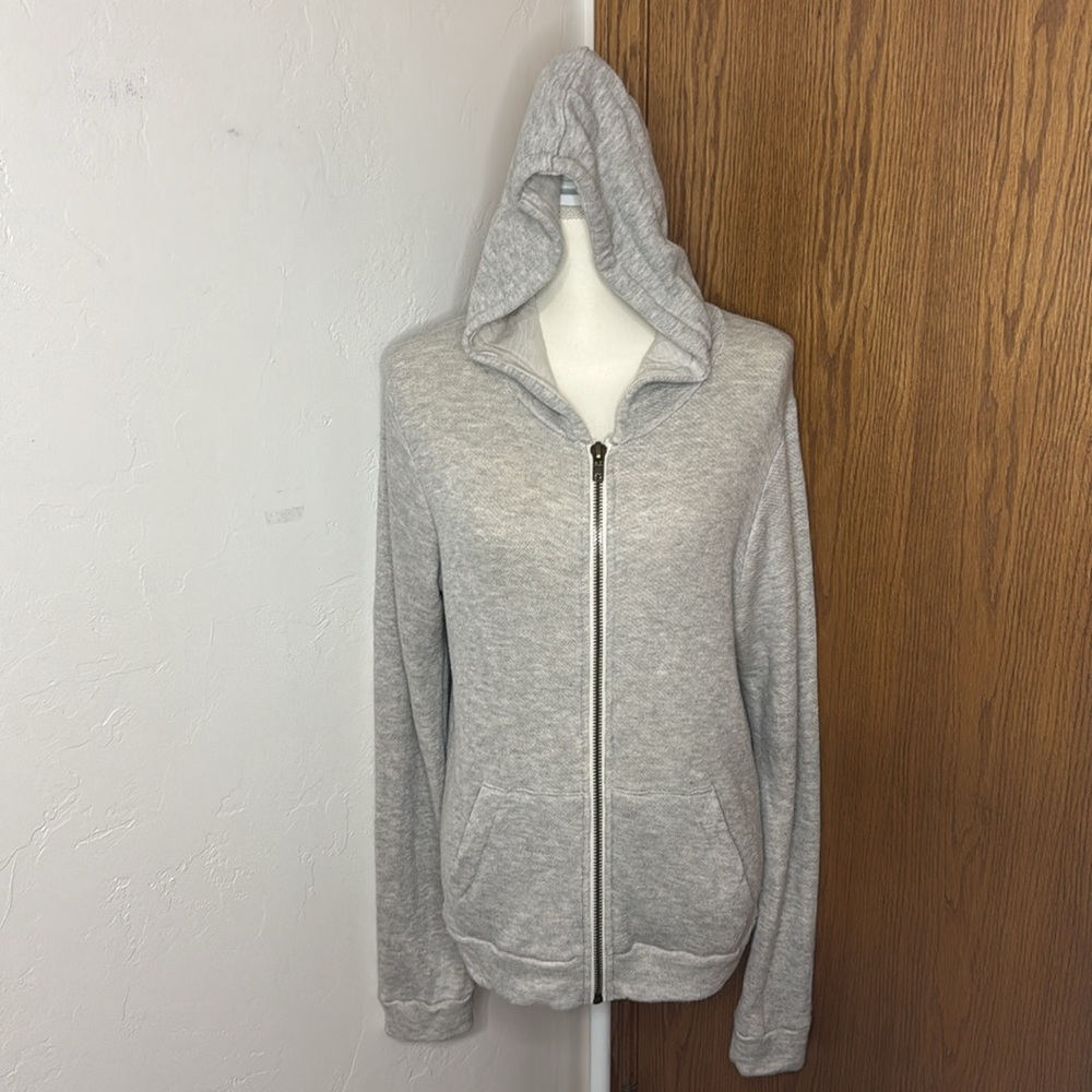Chaser grey & khaki slub knit zip up hoodie size Medium